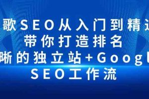 (10169期)谷歌SEO从入门到精通 带你打造排名 清晰的独立站+Google SEO工作流