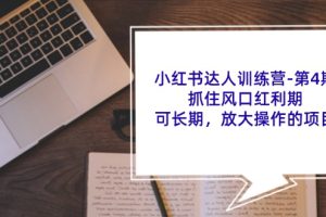 小红书达人训练营第4期:抓住风口红利期,可长期,放大操作的项目