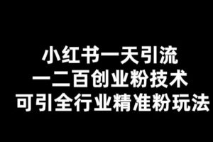 小红书一天引流一二百创业粉技术,可引全行业精准粉玩法【仅揭秘】