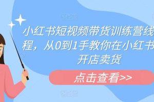 小红书短视频带货训练营线下课程,从0到1手教你在小红书注册开店卖货