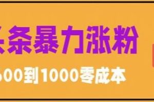 微头条暴力涨粉技巧搬运文案就能涨几万粉丝,简单0成本,日赚600【揭秘】