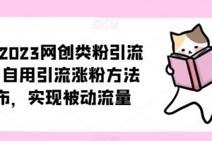 小淘2023网创类粉引流术,自用引流涨粉方法发布,实现被动流量