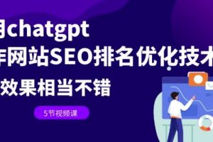 利用chatgpt操作网站SEO排名优化技术:实战效果相当不错(5节视频课)