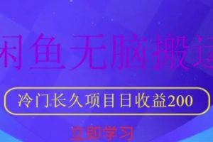 闲鱼无脑搬运,冷门长久项目,日收益200【揭秘】