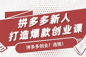拼多多新人打造爆款创业课，快速引流持续出单，适用于所有新人