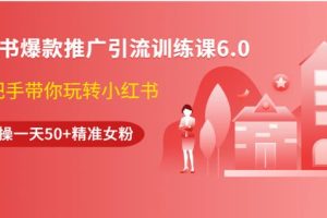 狼叔小红书爆款推广引流训练课6.0，手把手带你玩转小红书，实操一天50+精准女粉