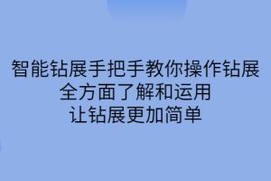智能钻展手把手教你操作钻展，全方面了解和运用，让钻展更加简单