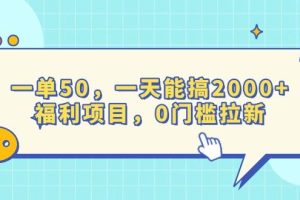 （13812期）一单50，一天能搞2000+，福利项目，0门槛拉新