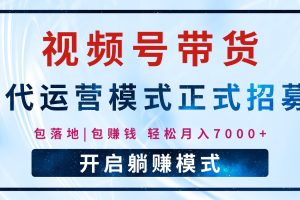 【视频号代运营】全程托管计划招募，躺赚模式，单月轻松变现7000+