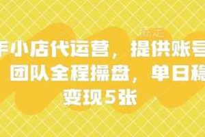快手小店代运营，提供账号即可，团队全程操盘，单日稳定变现5张【揭秘】