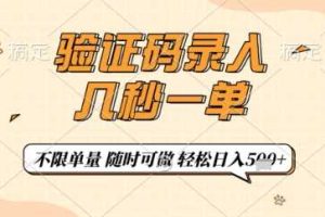 验证码录入，几秒钟一单，只需一部手机即可开始，随时随地可做，每天5张+【揭秘】