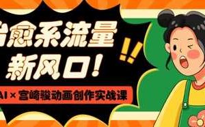 治愈系流量新风口，AI+宫崎骏动画创作实战课，从0到1打造爆款视频