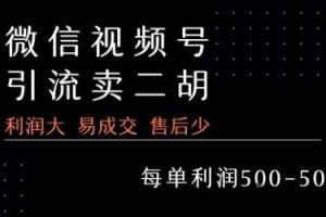视频号卖二胡教程，利润大 易成交 售后少，一单利润5张+