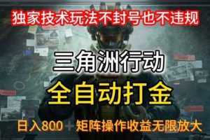 三角洲最新全自动G机，独家技术玩法，不封号也不违规， 日入8张+可矩阵操作，收益无限放大【揭秘】