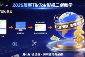 2025年最新TikTok影视二创教学，从注册到发布撸美金全流程，跨境变现新机遇
