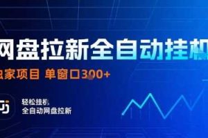 网盘拉新全自动挂G，独家项目，全自动运行完成拉新做任务，单窗口3张+【揭秘】