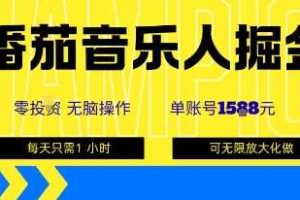 番茄音乐人掘金，单账号最高可撸1k+，可无限矩阵去做，零投入