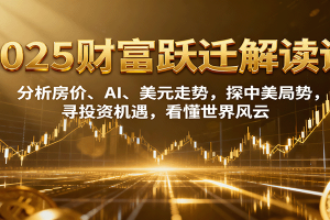 2025财富跃迁解读：分析房价、AI、美元走势，探中美局势，寻投资机遇，看懂世界风云