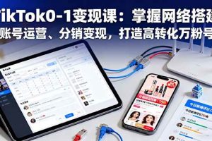 (16334期)TikTok0-1变现课:掌握网络搭建、账号运营、分销变现,打造高转化万粉号
