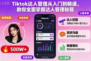 Tiktok达人管理从入门到精通,助你全面掌握达人管理秘籍