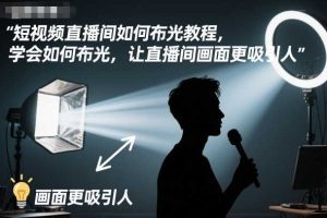 短视频直播间如何布光教程,学会如何布光,让直播间画面更吸引人
