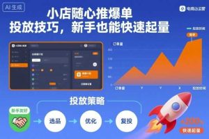 小店随心推爆单投放技巧，新手也能快速起量