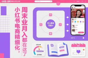 小红书电商精细化运营全流程，周末副业月入1W+，全套方法都在这了