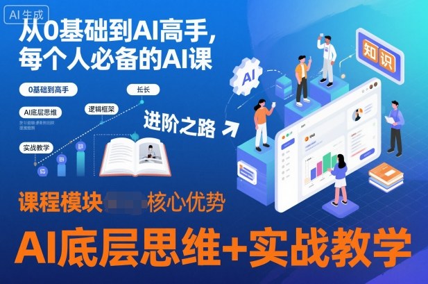 从0基础到AI高手，每个人必备的AI课，AI底层思维+实战教学