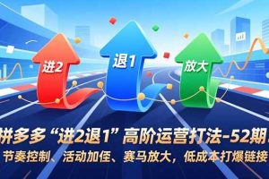 (16768期)拼多多“进2退1”高阶运营打法-52期:节奏控制、活动加权、赛马放大,低成本打爆链接