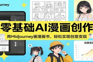 零基础AI漫画创作：用Midjourney画漫画书，轻松实现创意变现