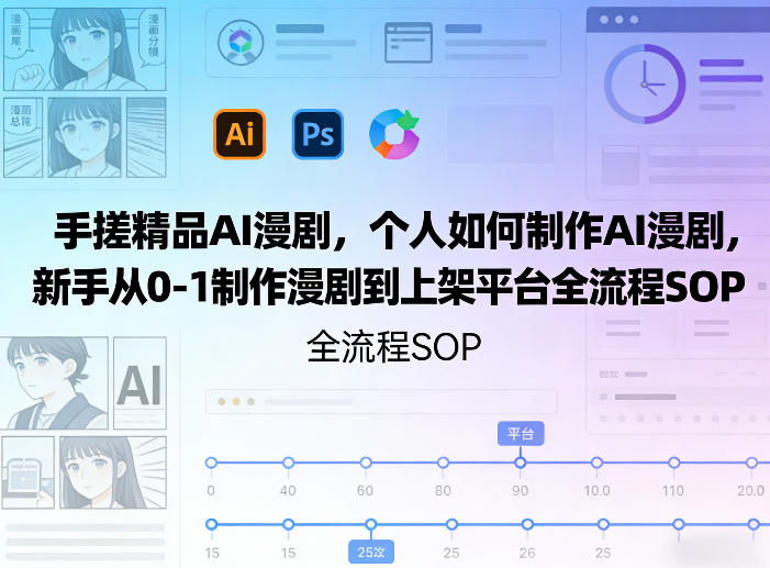 手搓精品AI漫剧,个人如何制作AI漫剧,新手从0-1制作漫剧到上架平台全流程SOP