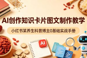AI创作知识卡片图文制作教学，小红书某养生科普博主0基础实战手册