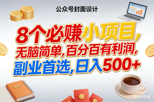 （17984期）8个必赚钱小项目，百分百有利润，无脑简单，副业首选，日入500+