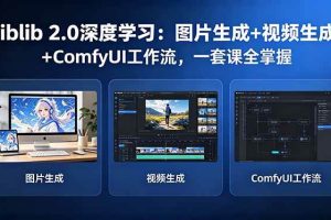 (18349期)Liblib 2.0深度学习:图片生成+视频生成+ComfyUI工作流,一套课全掌握