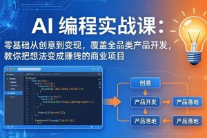 (18631期)AI编程实战课-第三期-5月更新:零基础从创意到变现,覆盖全品类产品开发,把想法变成赚钱项目