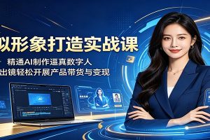 虚拟形象打造实战课:精通AI制作逼真数字人,足不出镜轻松开展产品带货与变现