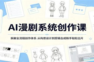 AI漫剧系统创作课:拆解全流程创作体系,从构思设计到剪辑合成新手轻松出片