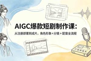(18676期)AIGC爆款短剧制作课:从注册部署到成片,角色形象+分镜+配音全流程