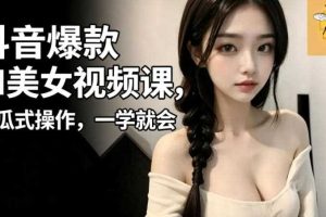 抖音爆款AI美女视频课,傻瓜式操作,一学就会,1个小就能上手