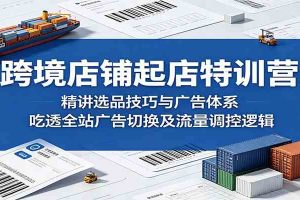 跨境店铺起店特训营:精讲选品技巧与广告体系,吃透全站广告切换及流量调控逻辑