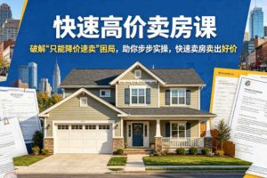 快速高价卖房课，破解“只能降价速卖”困局，助你步步实操，快速卖房卖出好价（更新2026）