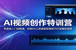 AI视频创作特训营:零基础入门到精通,玩转DS工具搭配剪辑技巧打造爆款视频