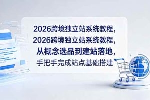 （18800期）2026跨境独立站系统教程，从概念选品到建站落地，手把手完成站点基础搭建