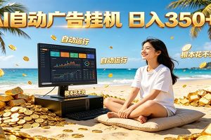 AI自动广告挂机 日入350+ 真正做到躺赚式变现,根本花不完!