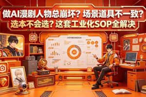 (18850期)做AI漫剧人物总崩坏?场景道具不一致?选本不会选?这套工业化SOP全解决 (更新)