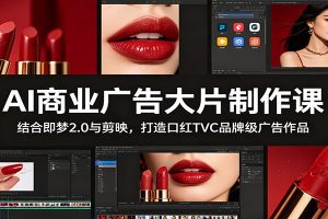 AI商业广告大片制作课：结合即梦2.0与剪映，打造口红TVC品牌级广告作品