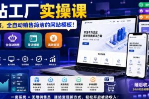 网站工厂实操课，无需客服，网站模板自动赚钱！【原创双语字幕】
