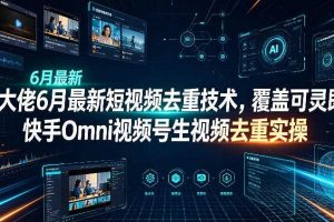 某大佬6月最新短视频去重技术，覆盖可灵即梦快手Omni视频号生视频去重实操