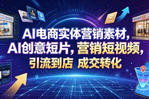 AI电商实体营销素材，AI创意短片，高效打造营销短视频，轻松引流到店，稳定提升门店客流与成交转化