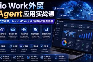 Accio Work外贸Ai Agent应用实战课，外贸AI生产力革命，Accio Work从认知到实战全面落地